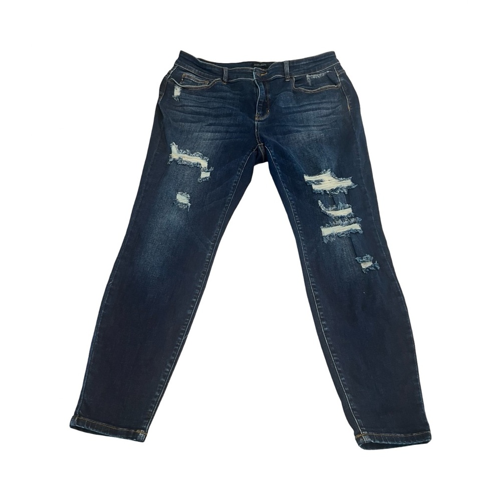 Judy Blue Dark Blue Distressed Jeans